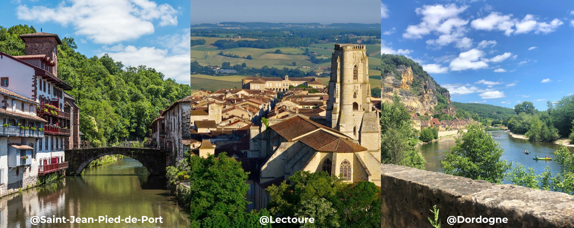 différents villages de la nouvelle aquitaine